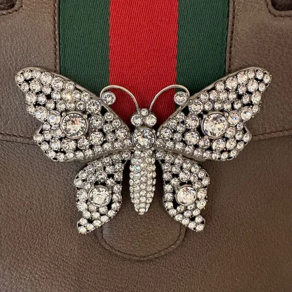 GUCCI Totem Butterfly Bijou 2WAY Leather Shoulder Bag - Picture 10 of 16